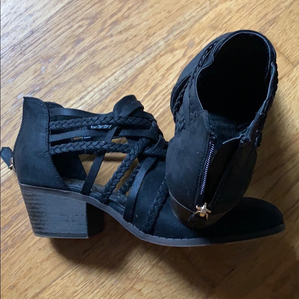 Suede black booties